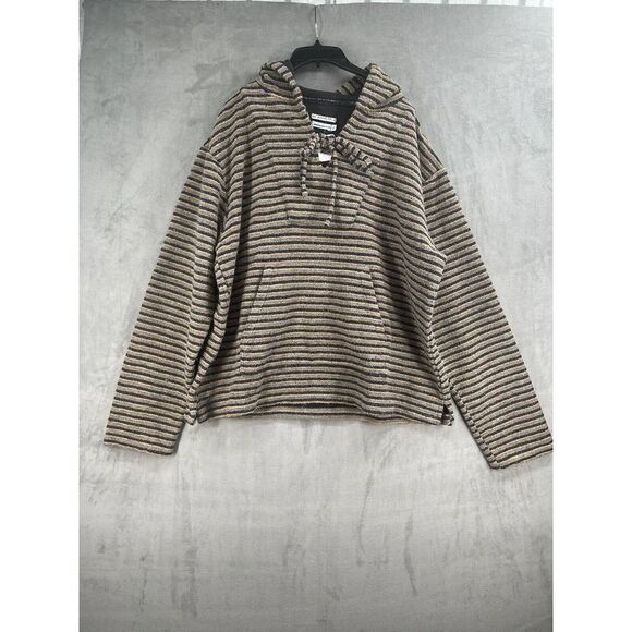 Free People Dr. Collectors Size Large Brown Stripe Pullover Hooded Boxy Sweater,New Products : American Fashion Style Bags On Sale